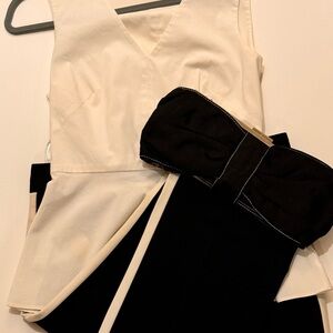 Barneys New York Black and White Bow Shaped Clutch